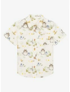 BoxLunch Shop 24 Tops Studio Ghibli My Neighbor Totoro Forest Spirits & Flora Toddler Woven Button-Up - BoxLunch Exclusive