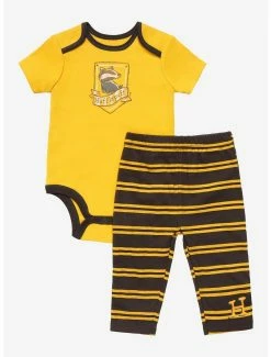 Harry Potter Hufflepuff Crest Infant One-Piece And Leggings Set - BoxLunch Exclusive