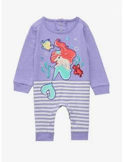Disney The Little Mermaid Ariel & Friends Striped Infant One-Piece - BoxLunch Exclusive