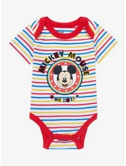 Disney Mickey Mouse Oh Boy Striped Infant One-Piece - BoxLunch Exclusive